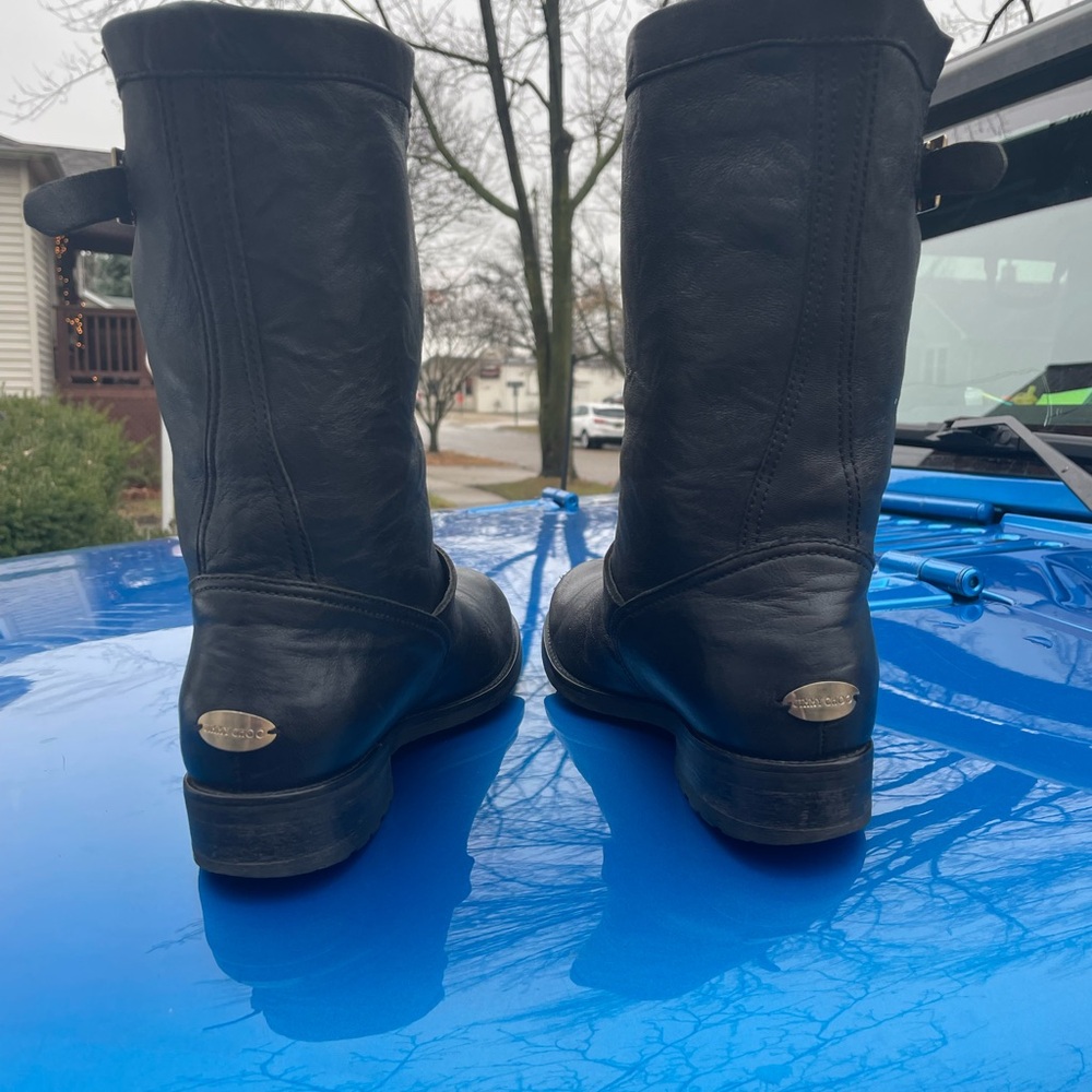 Black Leather Boots with silver Accents